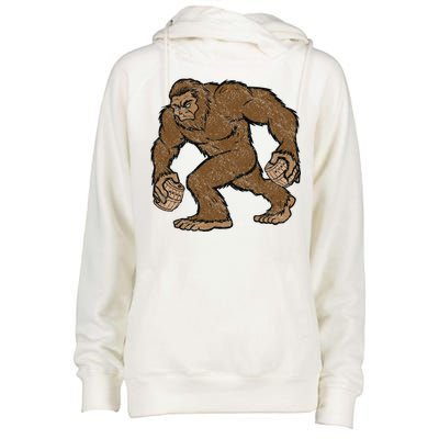 Sasquatch Bigfoot With Beer Kegs Womens Funnel Neck Pullover Hood