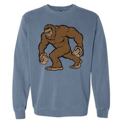 Sasquatch Bigfoot With Beer Kegs Garment-Dyed Sweatshirt