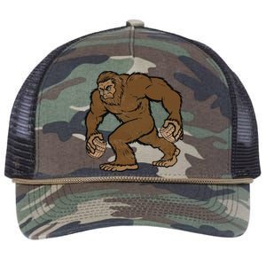 Sasquatch Bigfoot With Beer Kegs Retro Rope Trucker Hat Cap