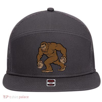 Sasquatch Bigfoot With Beer Kegs 7 Panel Mesh Trucker Snapback Hat