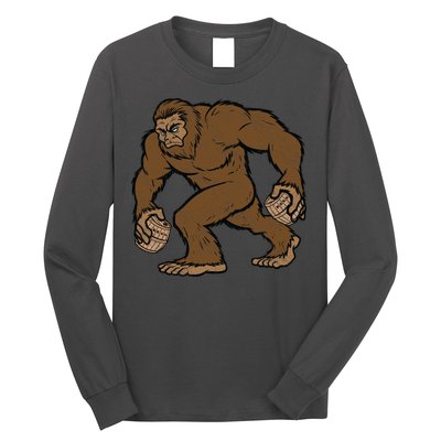 Sasquatch Bigfoot With Beer Kegs Long Sleeve Shirt