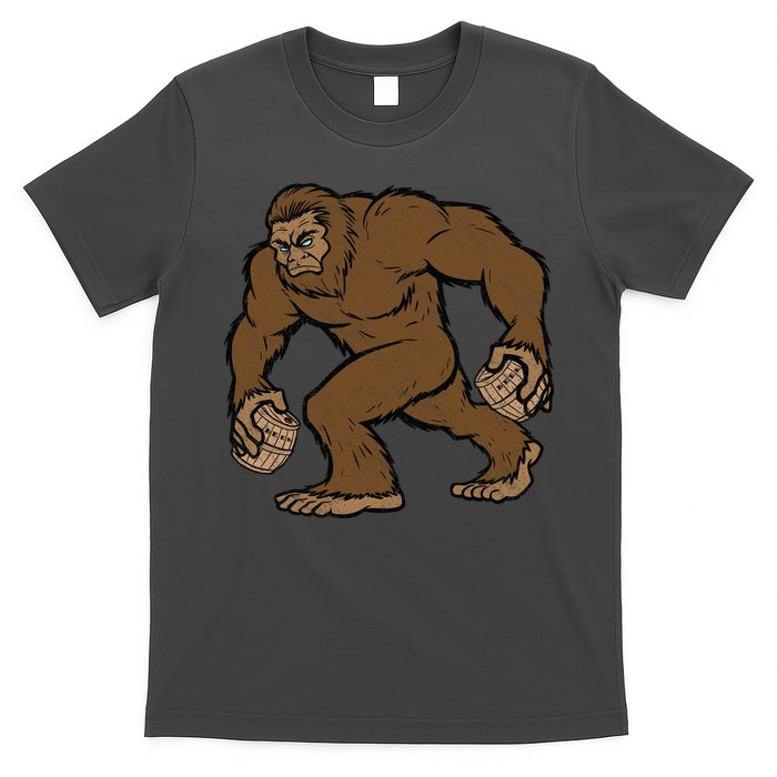 Sasquatch Bigfoot With Beer Kegs T-Shirt