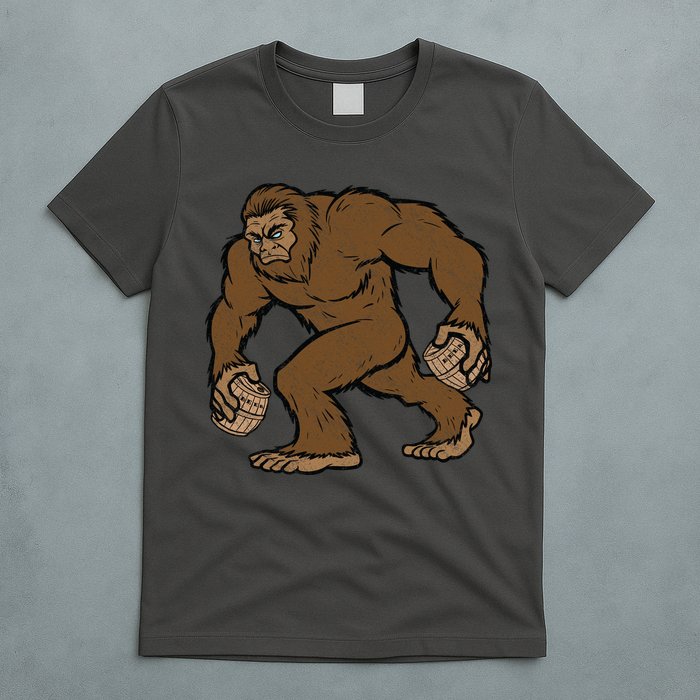 Sasquatch Bigfoot With Beer Kegs T-Shirt