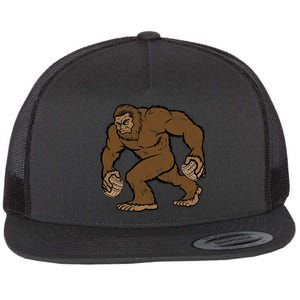 Sasquatch Bigfoot With Beer Kegs Flat Bill Trucker Hat