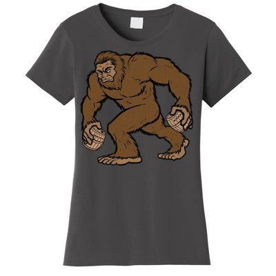 Sasquatch Bigfoot With Beer Kegs Women's T-Shirt