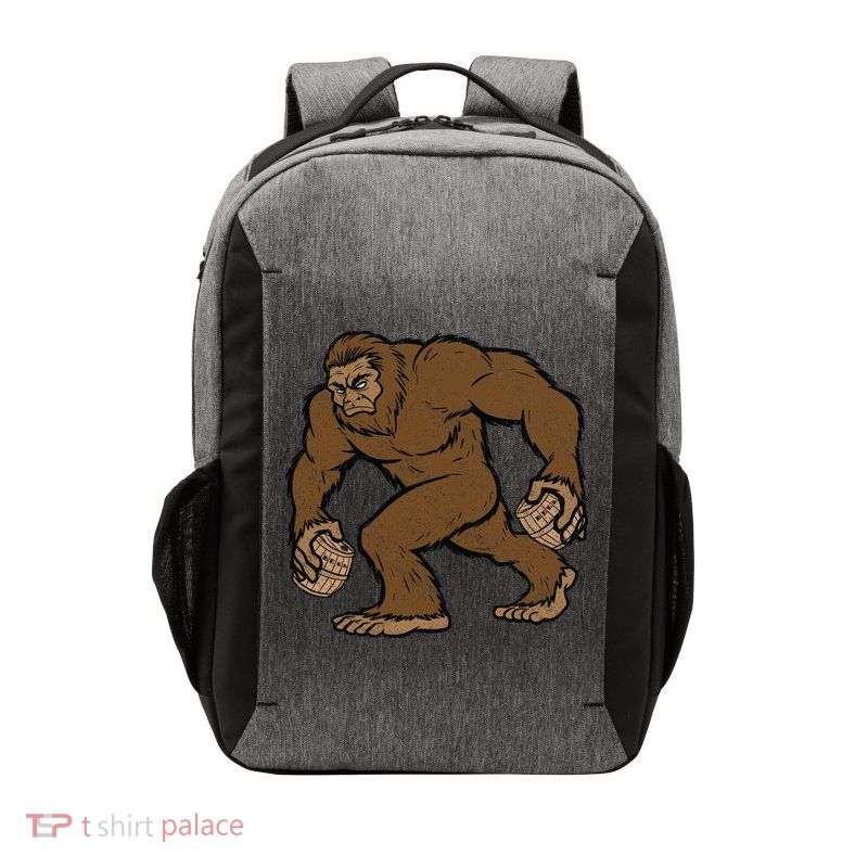 Sasquatch Bigfoot With Beer Kegs Vector Backpack