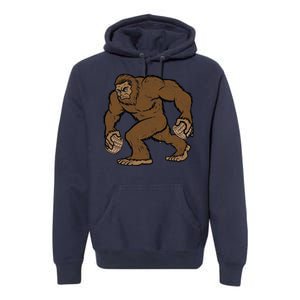 Sasquatch Bigfoot With Beer Kegs Premium Hoodie