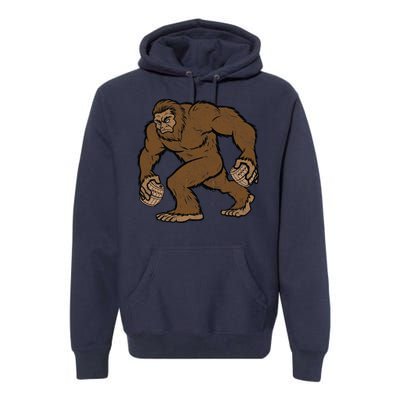 Sasquatch Bigfoot With Beer Kegs Premium Hoodie