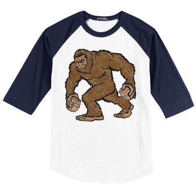 Sasquatch Bigfoot With Beer Kegs Baseball Sleeve Shirt