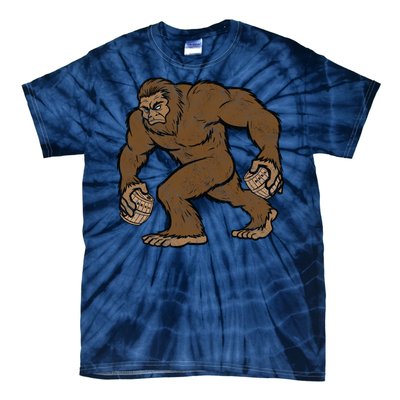 Sasquatch Bigfoot With Beer Kegs Tie-Dye T-Shirt