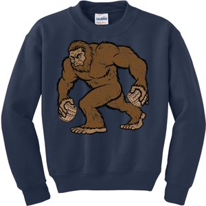 Sasquatch Bigfoot With Beer Kegs Kids Sweatshirt