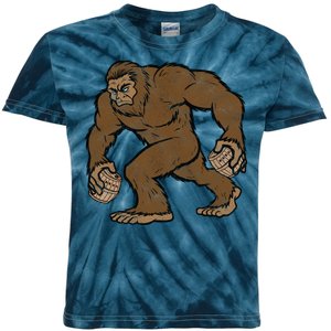 Sasquatch Bigfoot With Beer Kegs Kids Tie-Dye T-Shirt