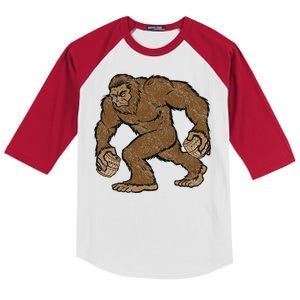 Sasquatch Bigfoot With Beer Kegs Kids Colorblock Raglan Jersey