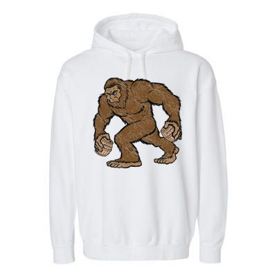 Sasquatch Bigfoot With Beer Kegs Garment-Dyed Fleece Hoodie