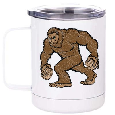 Sasquatch Bigfoot With Beer Kegs 12 oz Stainless Steel Tumbler Cup