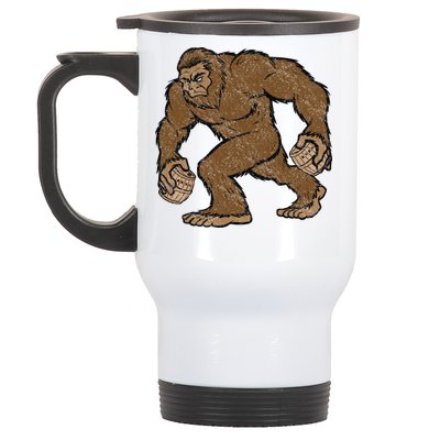 Sasquatch Bigfoot With Beer Kegs Stainless Steel Travel Mug