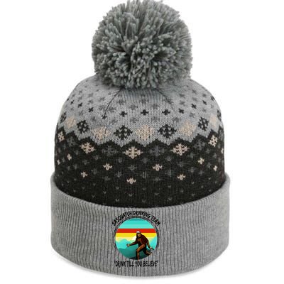 Sasquatch Drinking Team Drink Till You Believe The Baniff Cuffed Pom Beanie