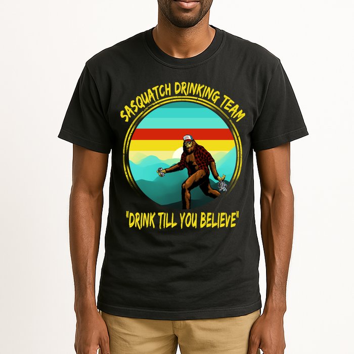 Sasquatch Drinking Team Drink Till You Believe Tall T-Shirt
