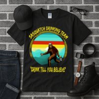 Sasquatch Drinking Team Drink Till You Believe Tall T-Shirt