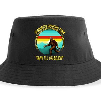 Sasquatch Drinking Team Drink Till You Believe Sustainable Bucket Hat