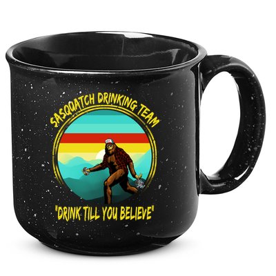 Sasquatch Drinking Team Drink Till You Believe 15oz Campfire Ceramic Mug