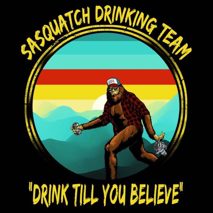Sasquatch Drinking Team Drink Till You Believe Drawstring Bag