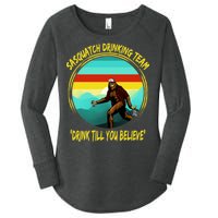 Sasquatch Drinking Team Drink Till You Believe Women's Perfect Tri Tunic Long Sleeve Shirt