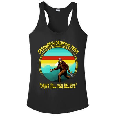 Sasquatch Drinking Team Drink Till You Believe Ladies PosiCharge Competitor Racerback Tank