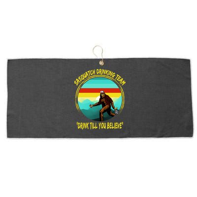 Sasquatch Drinking Team Drink Till You Believe Large Microfiber Waffle Golf Towel