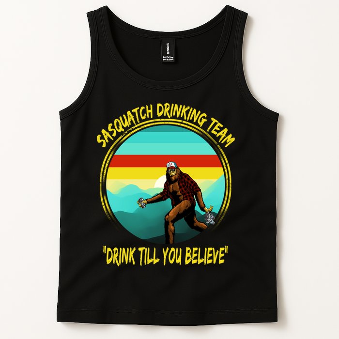 Sasquatch Drinking Team Drink Till You Believe Tank Top