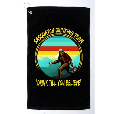 Sasquatch Drinking Team Drink Till You Believe Platinum Collection Golf Towel