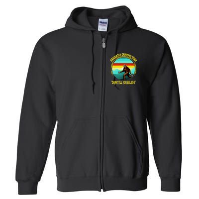 Sasquatch Drinking Team Drink Till You Believe Full Zip Hoodie