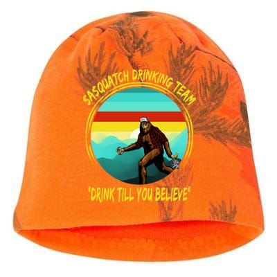 Sasquatch Drinking Team Drink Till You Believe Kati - Camo Knit Beanie