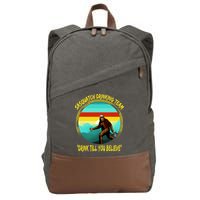 Sasquatch Drinking Team Drink Till You Believe Cotton Canvas Backpack