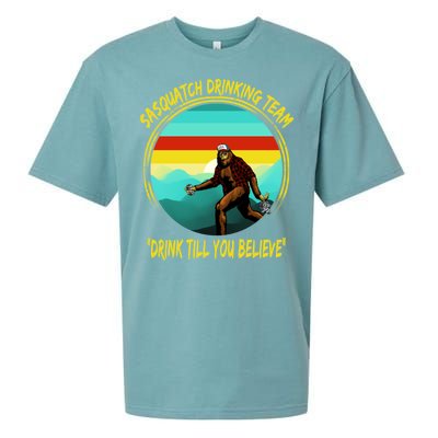 Sasquatch Drinking Team Drink Till You Believe Sueded Cloud Jersey T-Shirt