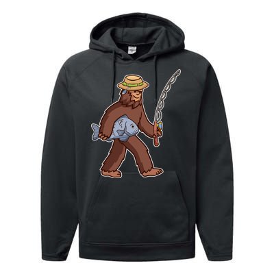 Sasquatch Gone Fishing Performance Fleece Hoodie