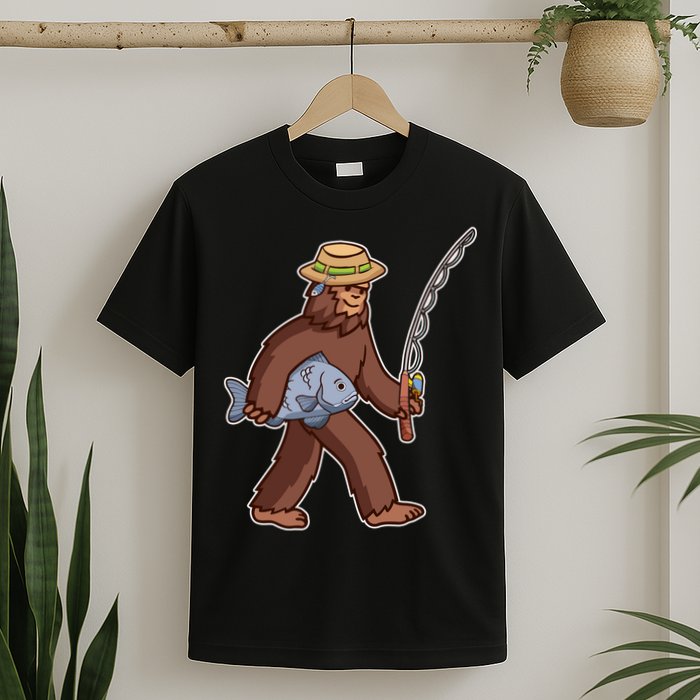 Sasquatch Gone Fishing T-Shirt