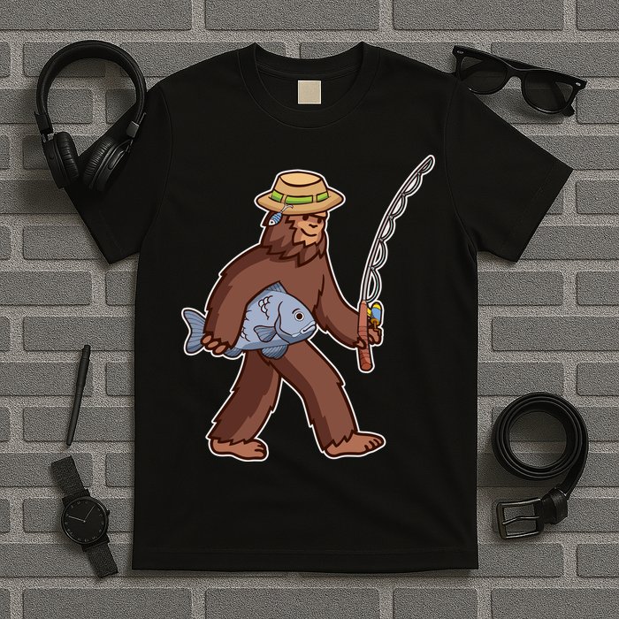 Sasquatch Gone Fishing T-Shirt