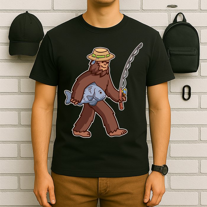 Sasquatch Gone Fishing T-Shirt