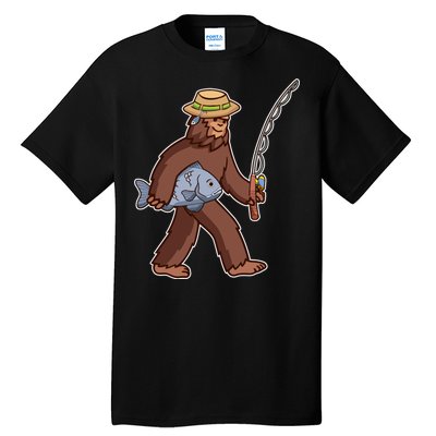 Sasquatch Gone Fishing Tall T-Shirt