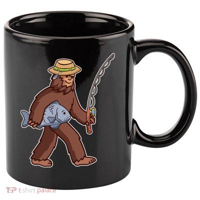 Sasquatch Gone Fishing 11oz C Handle Ceramic Mug