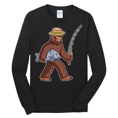 Sasquatch Gone Fishing Tall Long Sleeve T-Shirt