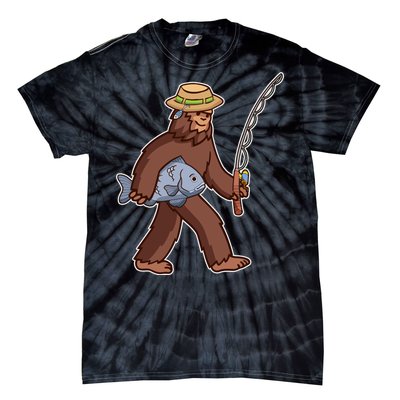 Sasquatch Gone Fishing Tie-Dye T-Shirt