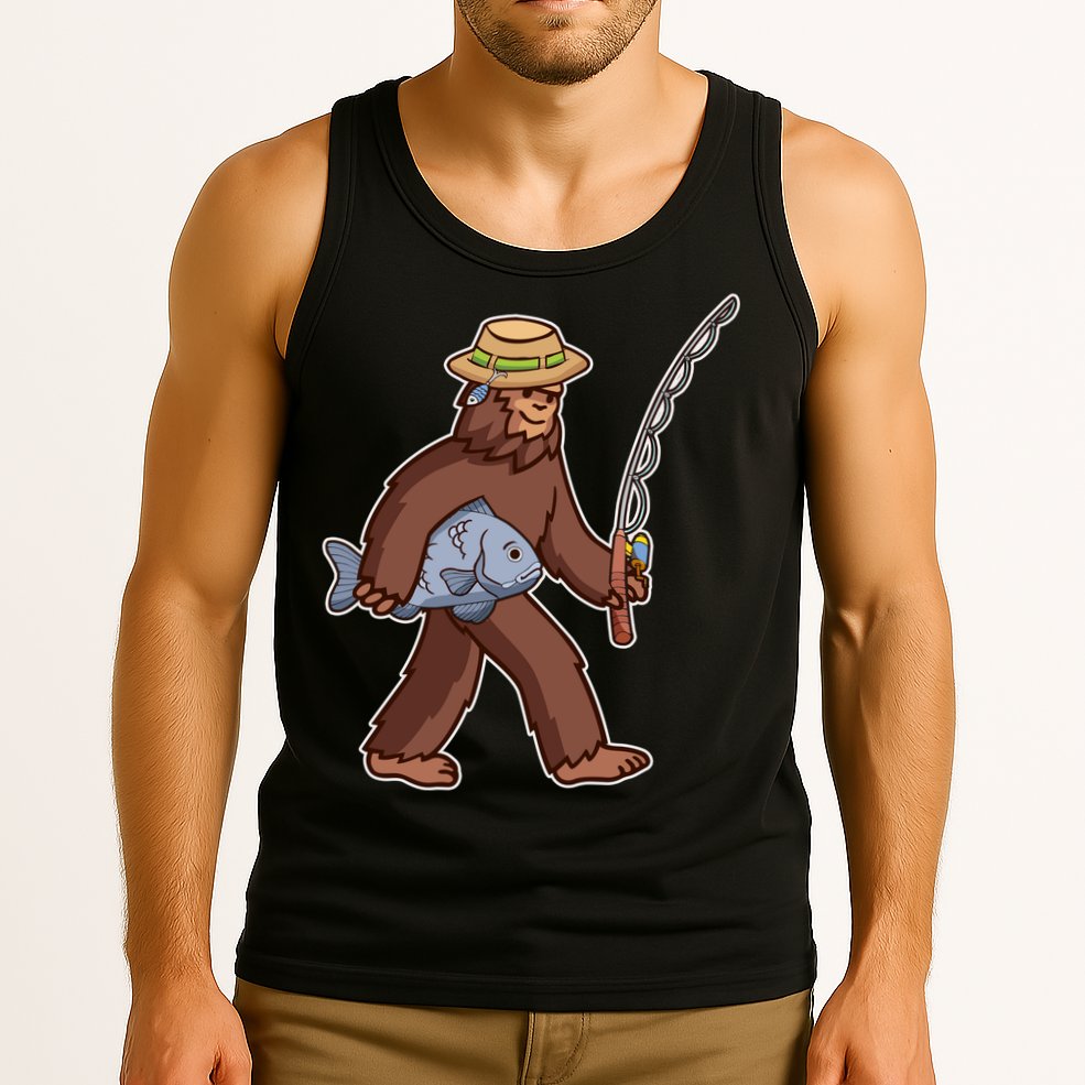 Sasquatch Gone Fishing Tank Top