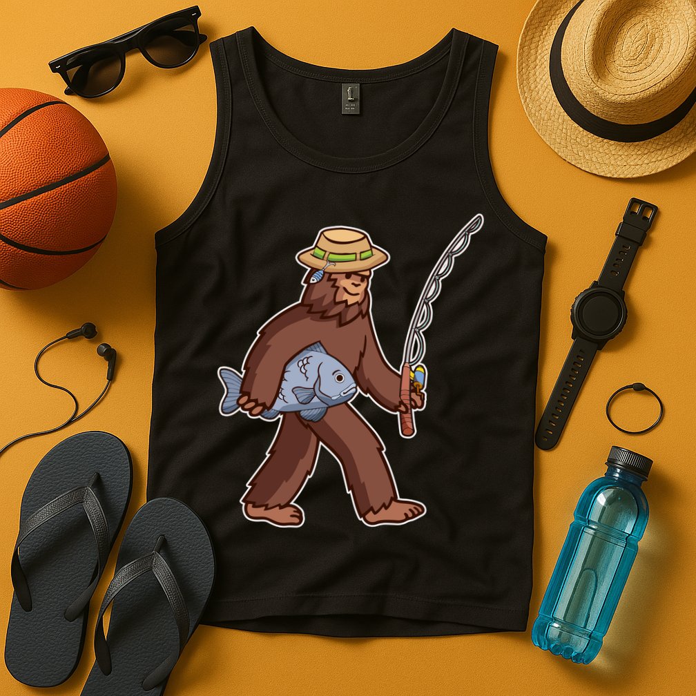 Sasquatch Gone Fishing Tank Top