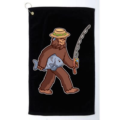 Sasquatch Gone Fishing Golf Towel