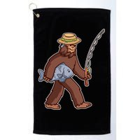 Sasquatch Gone Fishing Golf Towel