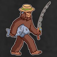 Sasquatch Gone Fishing Golf Towel