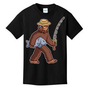 Sasquatch Gone Fishing Kids T-Shirt