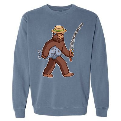 Sasquatch Gone Fishing Garment-Dyed Sweatshirt